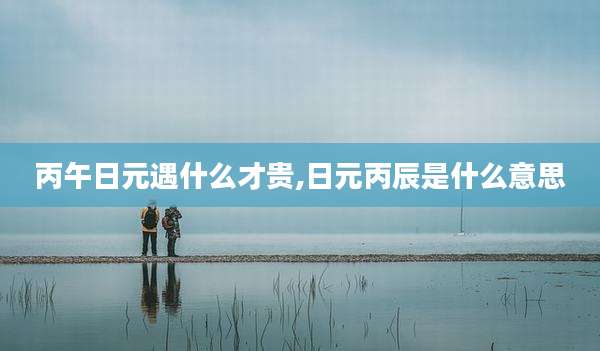 丙午日元遇什么才贵,日元丙辰是什么意思