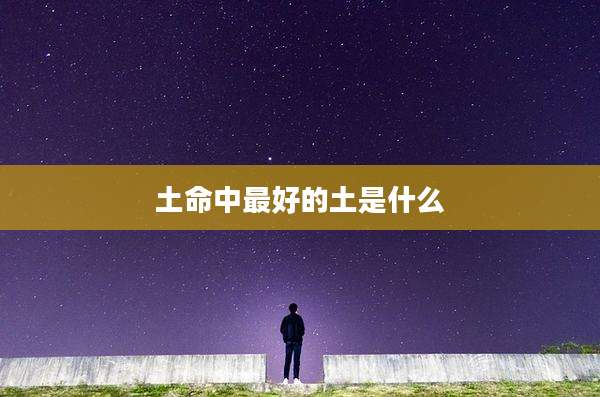 土命中最好的土是什么