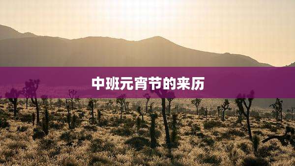 中班元宵节的来历