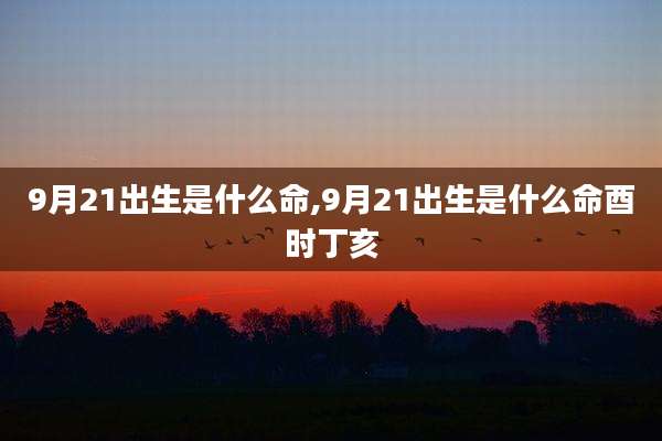 9月21出生是什么命,9月21出生是什么命酉时丁亥