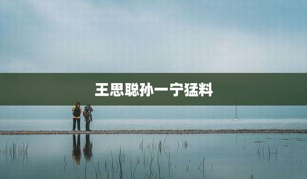 王思聪孙一宁猛料