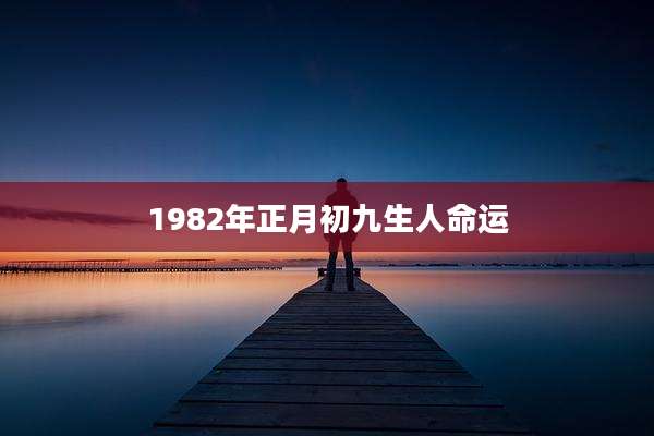 1982年正月初九生人命运