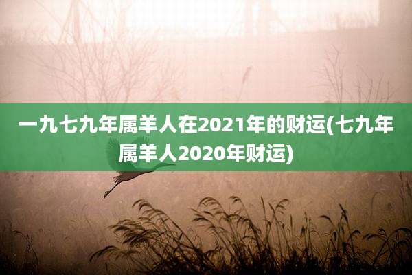 一九七九年属羊人在2021年的财运(七九年属羊人2020年财运)