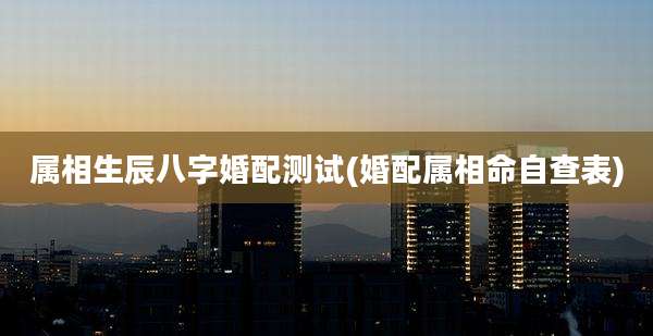 属相生辰八字婚配测试(婚配属相命自查表)