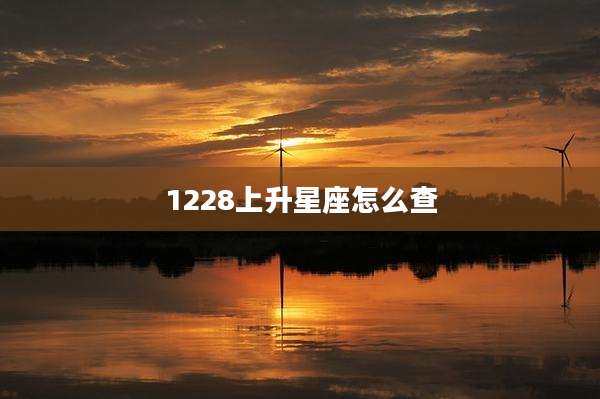 1228上升星座怎么查