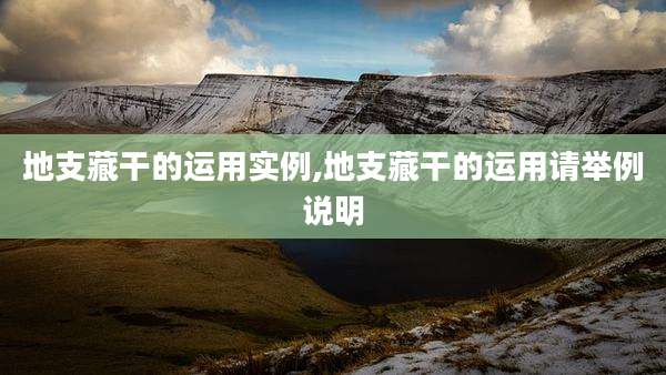 地支藏干的运用实例,地支藏干的运用请举例说明