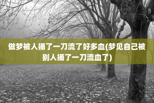 做梦被人捅了一刀流了好多血(梦见自己被别人捅了一刀流血了)