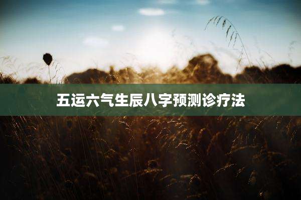 五运六气生辰八字预测诊疗法