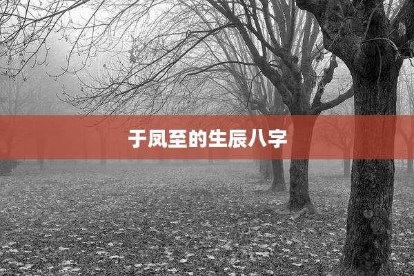 于凤至的生辰八字