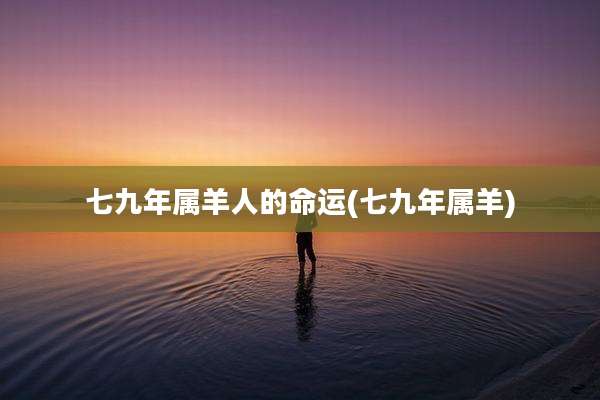 七九年属羊人的命运(七九年属羊)