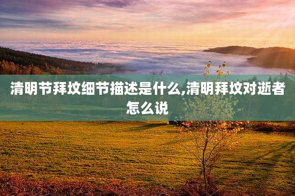 清明节拜坟细节描述是什么,清明拜坟对逝者怎么说