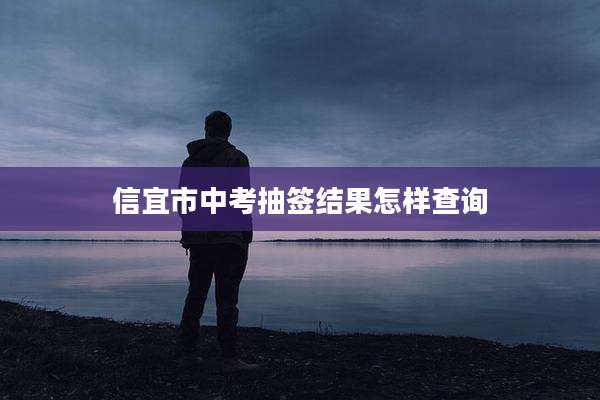 信宜市中考抽签结果怎样查询