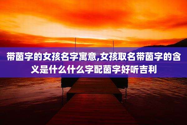 带茵字的女孩名字寓意,女孩取名带茵字的含义是什么什么字配茵字好听吉利