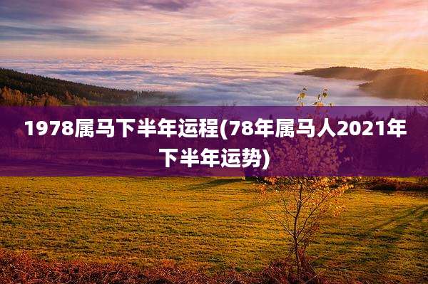 1978属马下半年运程(78年属马人2021年下半年运势)