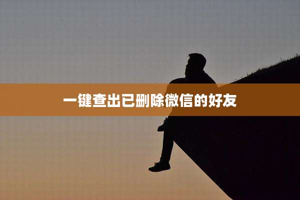 一键查出已删除微信的好友