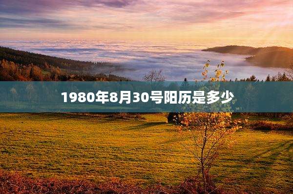 1980年8月30号阳历是多少