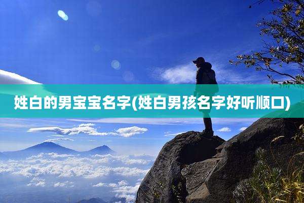 姓白的男宝宝名字(姓白男孩名字好听顺口)