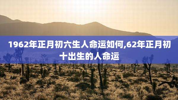 1962年正月初六生人命运如何,62年正月初十出生的人命运