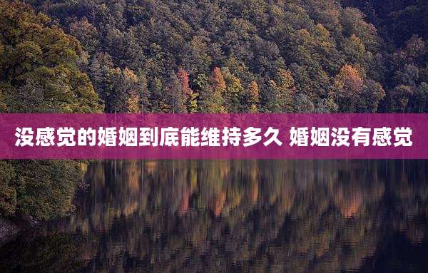没感觉的婚姻到底能维持多久 婚姻没有感觉