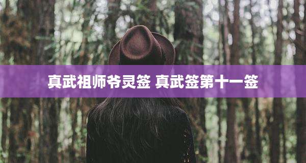 真武祖师爷灵签 真武签第十一签