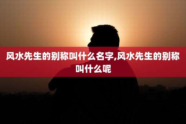 风水先生的别称叫什么名字,风水先生的别称叫什么呢