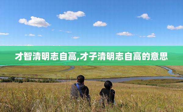 才智清明志自高,才子清明志自高的意思
