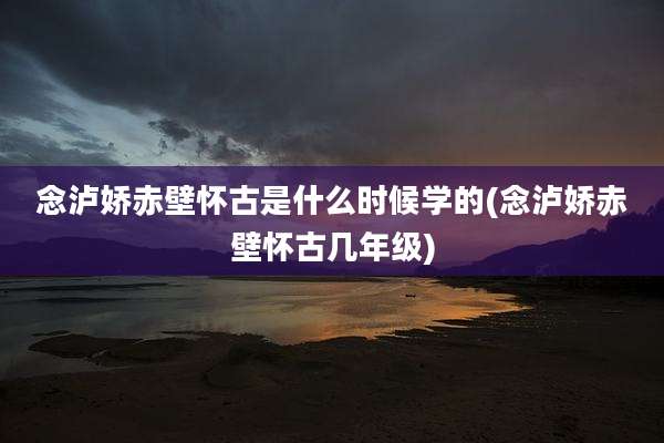 念泸娇赤壁怀古是什么时候学的(念泸娇赤壁怀古几年级)