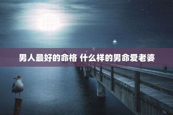 男人最好的命格 什么样的男命爱老婆