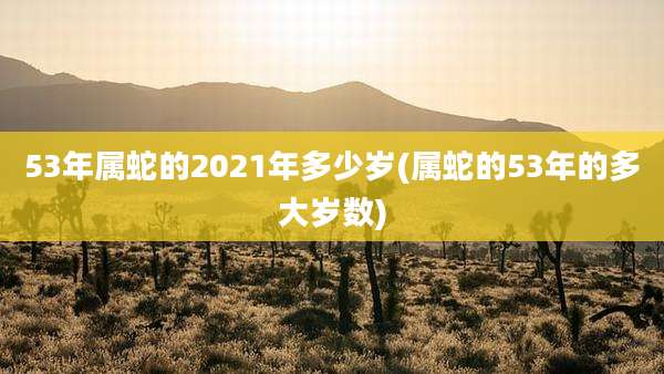 53年属蛇的2021年多少岁(属蛇的53年的多大岁数)