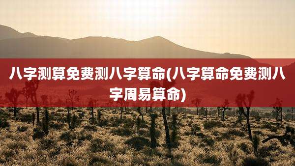 八字测算免费测八字算命(八字算命免费测八字周易算命)