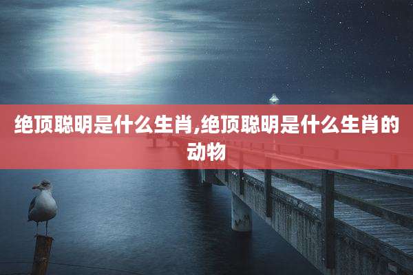 绝顶聪明是什么生肖,绝顶聪明是什么生肖的动物