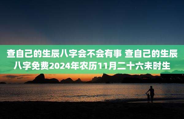 查自己的生辰八字会不会有事 查自己的生辰八字免费2024年农历11月二十六未时生