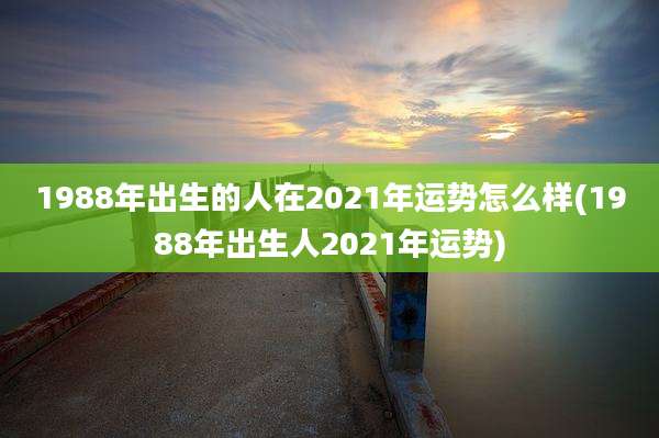 1988年出生的人在2021年运势怎么样(1988年出生人2021年运势)