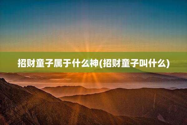 招财童子属于什么神(招财童子叫什么)