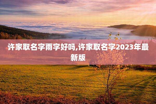 许家取名字雨字好吗,许家取名字2023年最新版