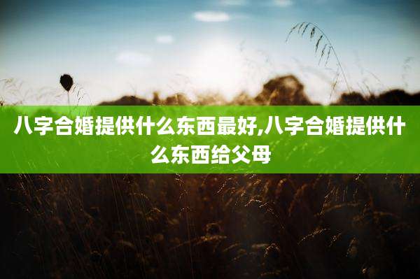 八字合婚提供什么东西最好,八字合婚提供什么东西给父母