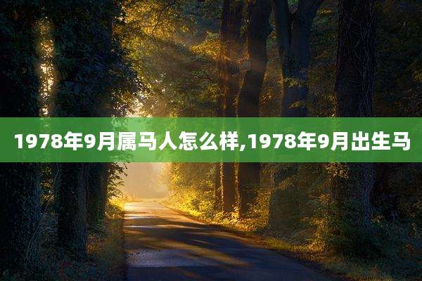 1978年9月属马人怎么样,1978年9月出生马