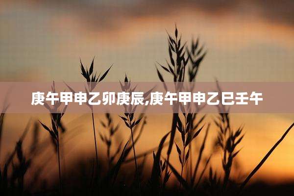 庚午甲申乙卯庚辰,庚午甲申乙巳壬午