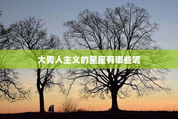 大男人主义的星座有哪些呢