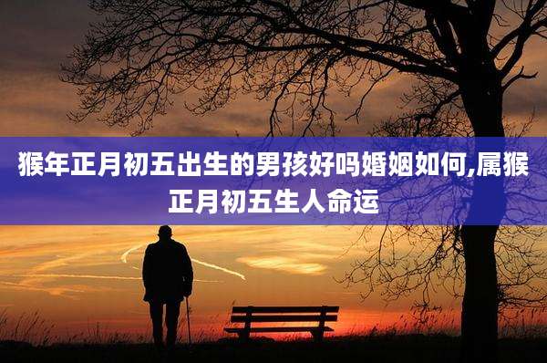猴年正月初五出生的男孩好吗婚姻如何,属猴正月初五生人命运
