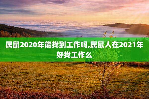 属鼠2020年能找到工作吗,属鼠人在2021年好找工作么