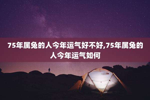 75年属兔的人今年运气好不好,75年属兔的人今年运气如何