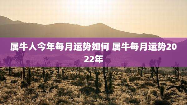 属牛人今年每月运势如何 属牛每月运势2022年