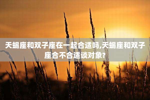 天蝎座和双子座在一起合适吗,天蝎座和双子座合不合适谈对象?
