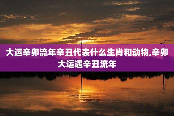 大运辛卯流年辛丑代表什么生肖和动物,辛卯大运遇辛丑流年