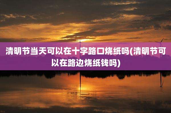 清明节当天可以在十字路口烧纸吗(清明节可以在路边烧纸钱吗)