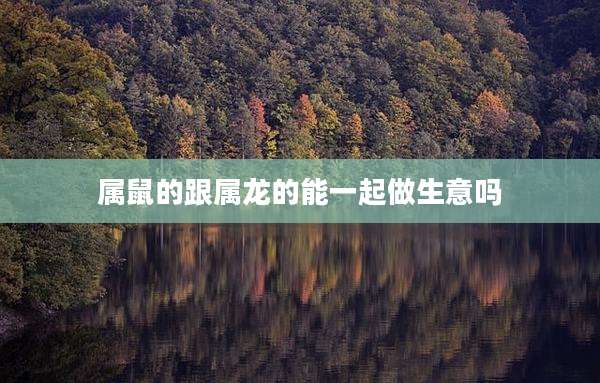属鼠的跟属龙的能一起做生意吗
