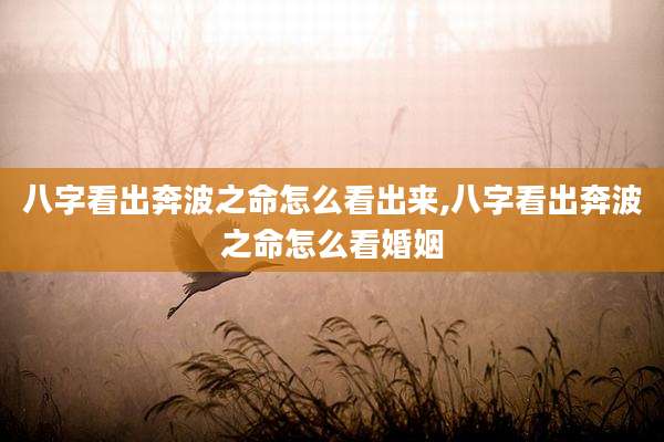 八字看出奔波之命怎么看出来,八字看出奔波之命怎么看婚姻