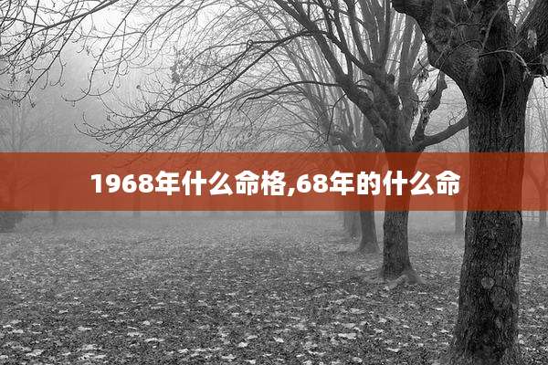 1968年什么命格,68年的什么命