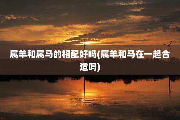 属羊和属马的相配好吗(属羊和马在一起合适吗)